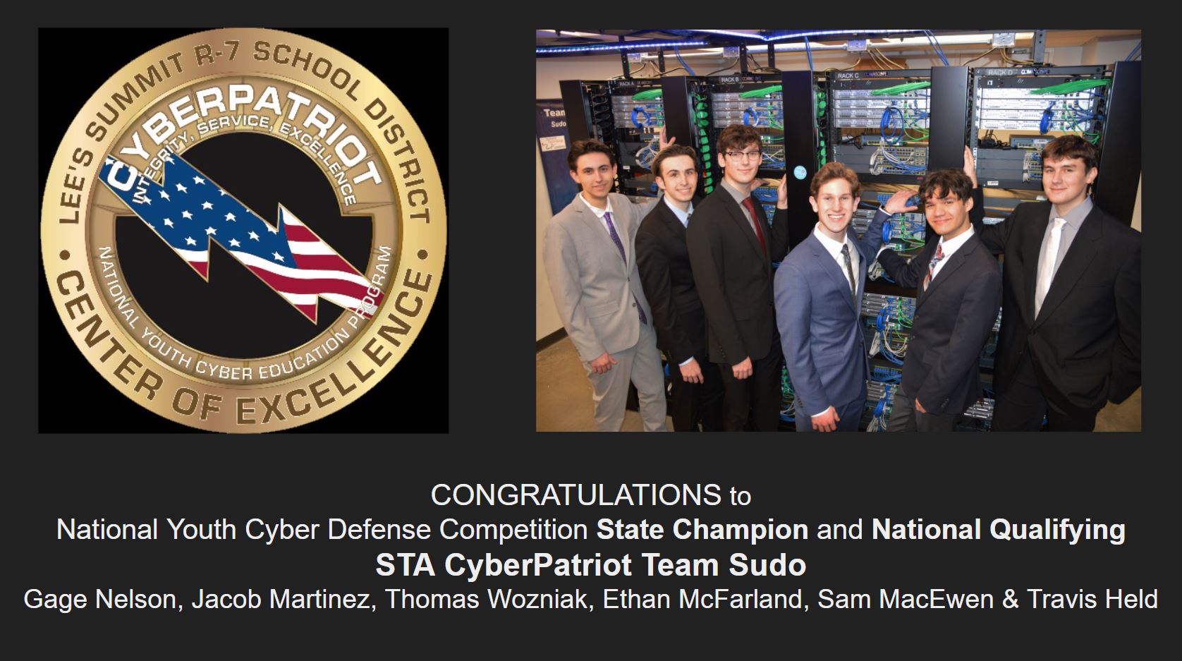 STA Cyber Students ranked 7th in the National CyberPatriot Finals in Washington, DC!