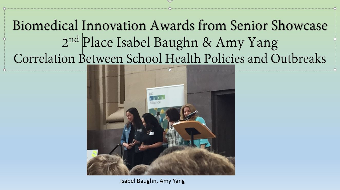 Isabel Baughn & Amy Yang Win 3rd Place Biomedical Innovation Award at Senior Showcase