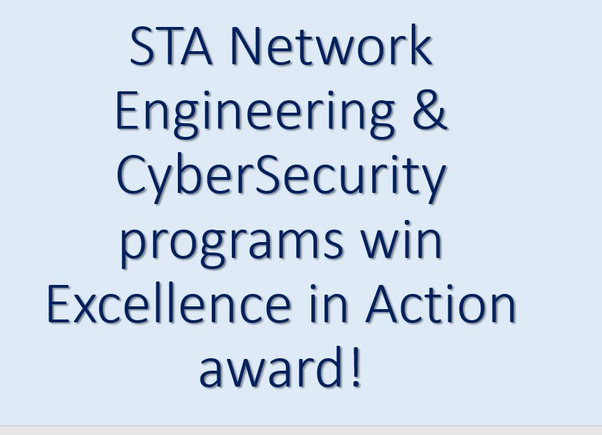 STA Network Engineering & CyberSecurity Programs Win Excellence in Action Award